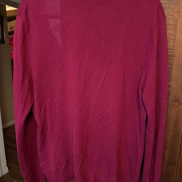 New York & Company Raspberry Open-Front Cardigan - Picture 3 of 5